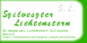 szilveszter lichtenstern business card